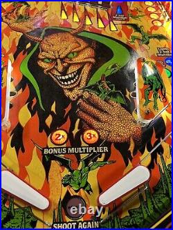 1982 Gottlieb Devil's Dare Pinball Machine Professional Techs Devils Full Leds