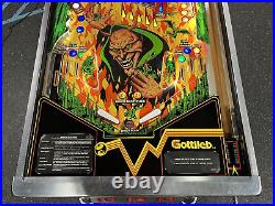 1982 Gottlieb Devil's Dare Pinball Machine Professional Techs Devils Full Leds