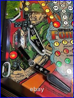 1986 Special Force Pinball Machine Leds Professional Techs Data Military