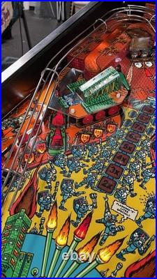 1987 Big Guns Pinball Machine Professional Techs Leds Works Great