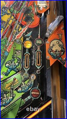 1987 Big Guns Pinball Machine Professional Techs Leds Works Great