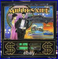 1987 Millionaire Pinball Machine Professional Techs Leds Works Great