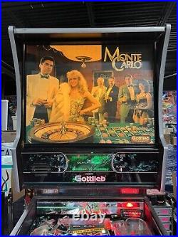 1987 Monte Carlo Pinball Machine Leds Professional Techs Gambling Roulette