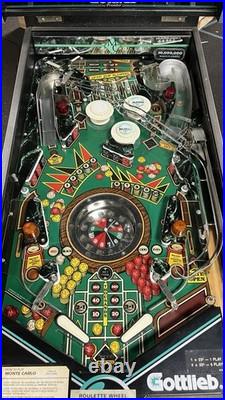 1987 Monte Carlo Pinball Machine Professional Techs Gambling Roulette