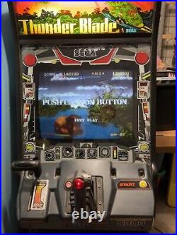 1987 SEGA THUNDER BLADE CABARET CABINET 100% Working Arcade Game VERY RARE! FUN