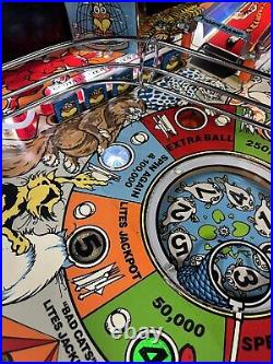 1989 Bad Cats Pinball Machine Leds Profesional Techs Leds Tons Of Extras Badcats