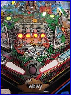 1989 Gottlieb Big House Pinball Machine Professional Techs Full Leds Rare Game