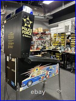 1989 Police Force Pinball Machine Prof Techs Leds Topper Nice Original