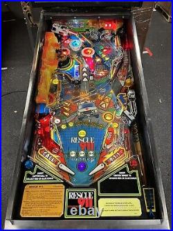 1994 Rescue 911 Pinball Machine Leds Police Fire Fighters Helicopters Emt