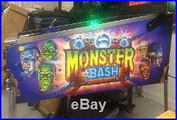 1998 Monster Bash Original Pinball Machine Leds Plays Great