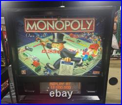 2001 Stern Monopoly Pinball Machine Fully Refurbished Leds Plays Great