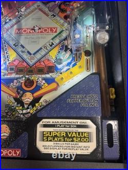2001 Stern Monopoly Pinball Machine Fully Refurbished Leds Plays Great