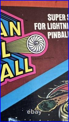 70s vintage Superman Spinball Pinball manual arcade Game Mattel broke orig box
