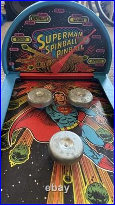 70s vintage Superman Spinball Pinball manual arcade Game Mattel broke orig box