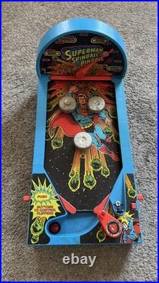 70s vintage Superman Spinball Pinball manual arcade Game Mattel broke orig box