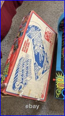 70s vintage Superman Spinball Pinball manual arcade Game Mattel broke orig box