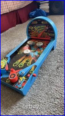 70s vintage Superman Spinball Pinball manual arcade Game Mattel broke orig box