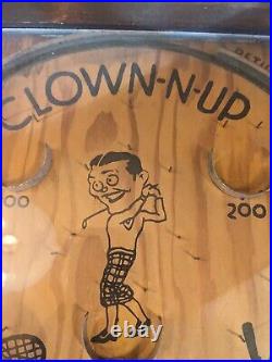Antique 1933 Wooden Tabletop Pinball Machine Clown-up