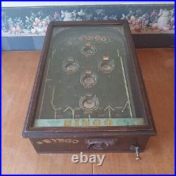 Antique Bingo Coin-op Mechanical Pinball Arcade Game Machine Bingo Novelty Co