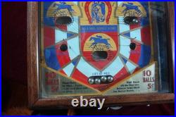 Antique Derby 5 Cent Pinball Machine Counter Top Horse Race Game Non-elect