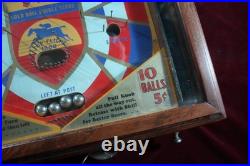 Antique Derby 5 Cent Pinball Machine Counter Top Horse Race Game Non-elect