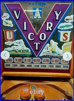 Antique Genco 1941 ww2 Victory Wood Pinball Machine