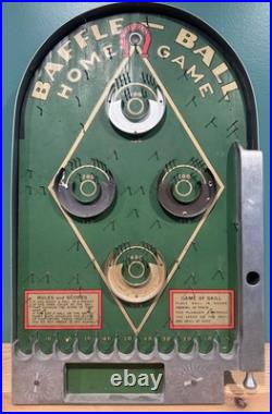 Antique Gottlieb Baffle Ball Home Game Tabletop Pinball, 1931, Bagatelle