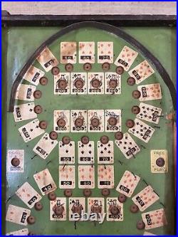 Antique Poker Ball Pin Game Lindstrom Tool and Toy Co. BAGATELLE GAME