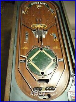 Antique Rockola 1934 Worlds Series Pinball Machine Original No Marquee