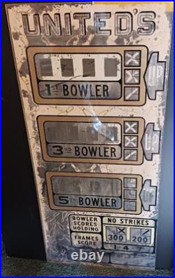 Antique Uniteds Bowling Score Board Only