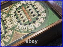 Antique Wooden Table Top Play-Boy Poker Pinball Machine Works