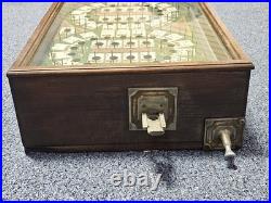 Antique Wooden Table Top Play-Boy Poker Pinball Machine Works