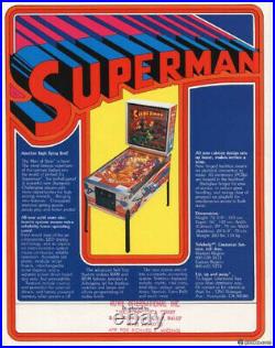 Atari 1979 Full-Size Wide-Body Pinball Machine Superman Original Light Pkg