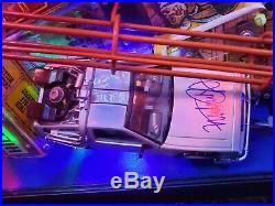 BTTF Back to the Future Pinball Machine with Michael J Fox Autograph Delorean
