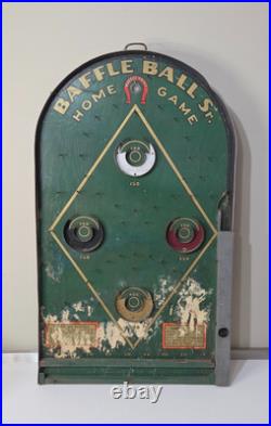 Baffle Ball Sr. Pinball Home Game VTG INCOMPLETE HAS DAMAGE PARTS REPAIR DISPLAY