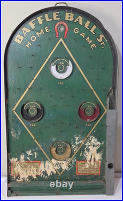Baffle Ball Sr. Pinball Home Game VTG INCOMPLETE HAS DAMAGE PARTS REPAIR DISPLAY
