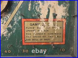 Baffle Ball Sr. Pinball Home Game VTG INCOMPLETE HAS DAMAGE PARTS REPAIR DISPLAY