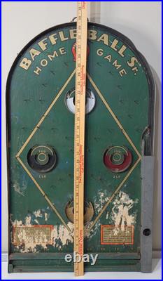 Baffle Ball Sr. Pinball Home Game VTG INCOMPLETE HAS DAMAGE PARTS REPAIR DISPLAY