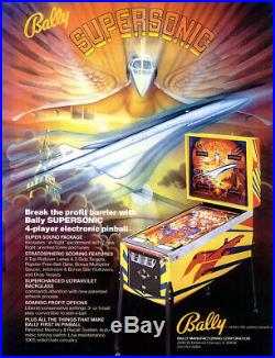 Bally 1979 Supersonic Pinball Machine. Supersonic Flight that holds records