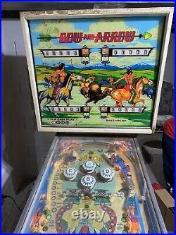 Bally Bow and Arrow 1975 Pinball Machine, 4 Player. Needs Work But Working