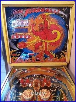 Bally Pinball Fireball 1976 Pinball Machine Old Original