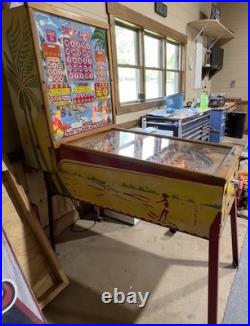 Bally Surf Club Pinball Machine 1960s Vintage Bingo Arcade Lights On, No Play GA