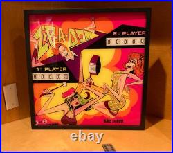 Bally Zip-A-DOO 1970 Pinball Wall Art LED Backglass Arcade Decor