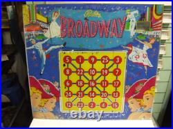 Bally bingo pinball BACK GLASS BROADWAY 51