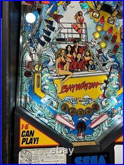 Baywatch Pinball Machine Sega 1995 David Hasselhoff Orange County Pinballs