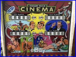 Cinema 1976 Pinball Machine Coin Op Chicago Coin Needs Work