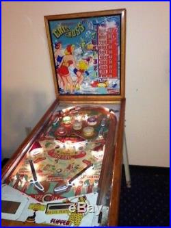 Criss Cross Pinball Machine, Very Rare Has Some Cabinet Damage Issues