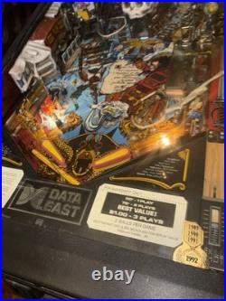 DATA EAST PINBALL MACHINE, LIGHT, SOUND, NEEDS MINOR REPAIRS Required
