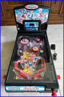 Digimon Electronic Tabletop Pinball Arcade Game with New Plexi WORKS! READ