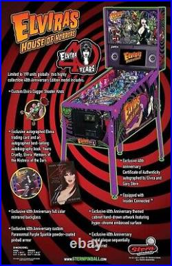 ELVIRA's HOH 40th Anniversary Edition PInball Machine New In Box